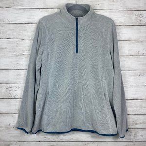 Orvis Womens XL Fleece 1/4 Zip Sweater Light Gray